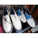 Vintage clothing:- two pairs of leather men's designer shoes - Beetlecrushers by Patrick Cox, and