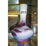 Chinese bottle vase with sang de boeuf-type glaze striations , mark to base, 6"
