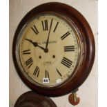 Victorian round school clock by William Farnham of Lyme Regis