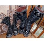 Two pairs of men's leather boots - New Rock boots and Doctor Marten's