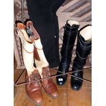 Vintage clothing:- three pairs of men's leather boots - two riding-style by Regent and Russell &