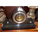 Victorian black slate mantle clock with French movement