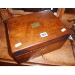 19th c. walnut vanity box