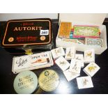 Unused vintage Johnson's Autokit tin containing medical kit for the car, pen nibs in boxes (