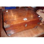 19th c. Colonial brassbound rosewood jewellery box with fitted interior