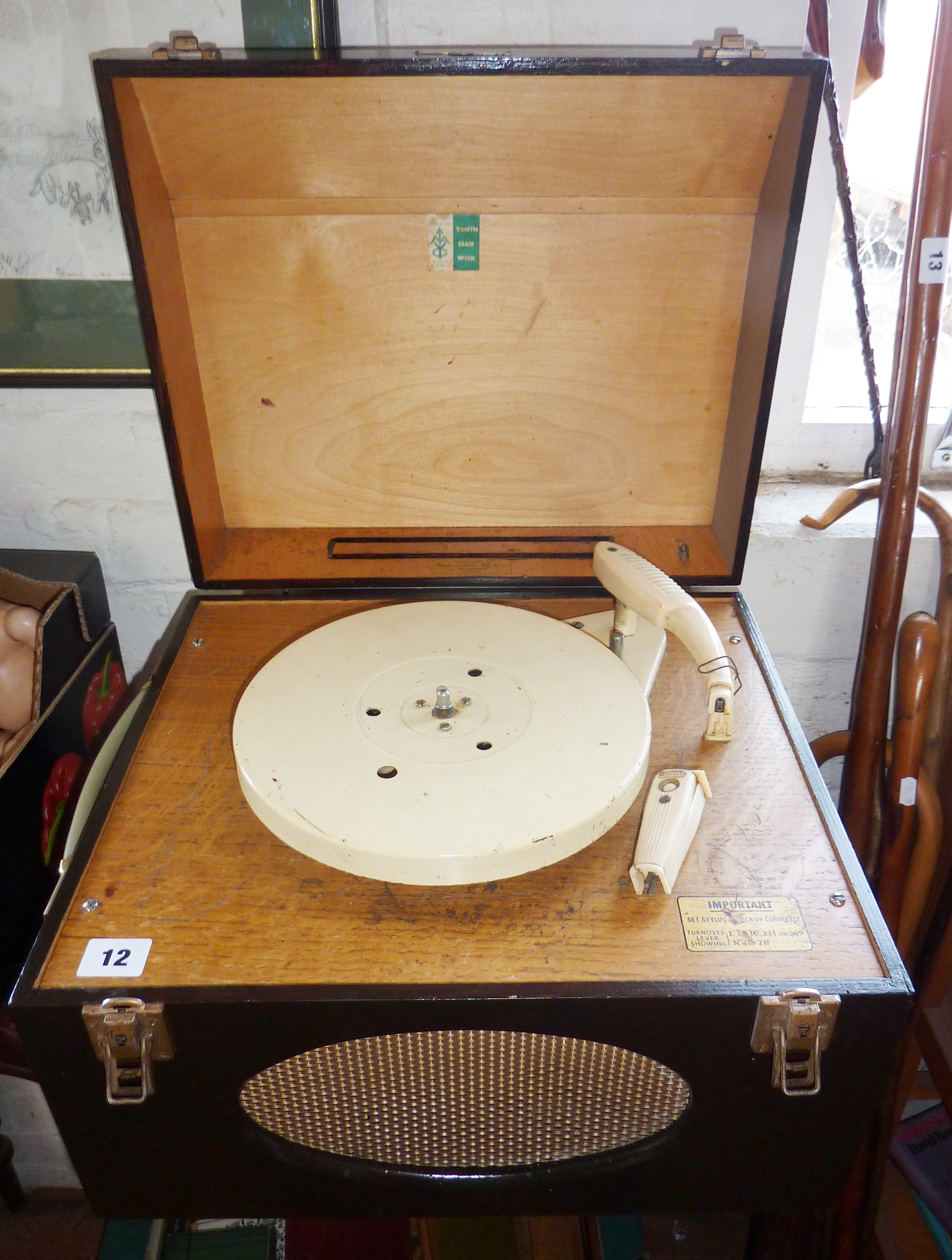 Record player by Clarke & Smith Manufacturing Co Ltd of Surrey