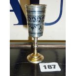 Russian silver niello small goblet