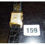 10k gold filled gentleman's Art Deco Longines wristwatch with seconds dial, marked to rear cover