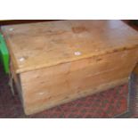 Victorian stripped pine blanket box