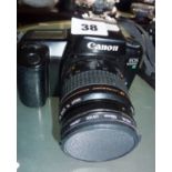 Canon EOS 1000F camera with zoom lens