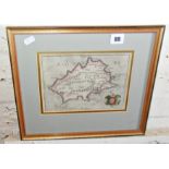 Map of Jersey after the 1595 Mercators map, 6" x 8.5" framed