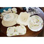 Royal Doulton Minden pattern tea and sandwich plates, teacups & saucers, together with a large