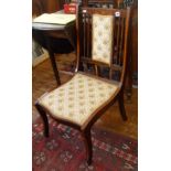 Edwardian inlaid mahogany nursing chair