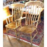 Victorian ash & elm splatback kitchen armchair