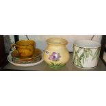 E. Radford Pottery Burslem vase in the Anemone pattern, a Poole pottery Bamboo pattern planter and