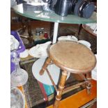 Glass-topped side table and stool carved with dragons