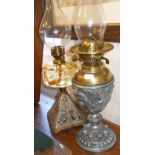 Two Victorian oil lamps