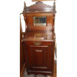 Victorian mahogany fall-front coal purdonium with mirror back