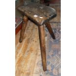 18th c. three-legged elm stool