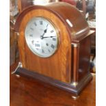 Edwardian inlaid mahogany mantle clock