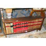 Mahogany wall bookshelves with dummy leatherbound books