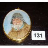 Contemporary portrait miniature of an Icelandic fisherman, by Judith Forster