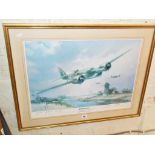 A Frank Wooton limited edition coloured print of a Blenheim MkIV, signed by the artist & various Air