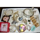 Assorted costume jewellery and scent bottles