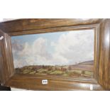 Rachel Ann LE BAS (b.1923) oil painting of a view over Withycombe Farm, Winsford, Minehead