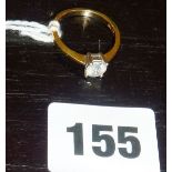 18ct gold 0.75ct diamond solitaire ring (size P)