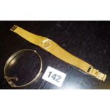 22ct gold-plated silver bracelet, and a 1970s ladies Accurist wristwatch