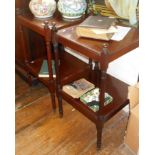 Pair of 19th c. mahogany two-tier side tables