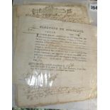 Several 18th c. French hand-written documents and "Histoire Universelle Illustree des Pays et des