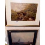 David LAW RBA RE (1831-1902) watercolour entitled "A Highland Stream", together with another