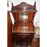 Victorian mahogany fall-front coal purdonium with mirror back