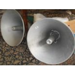 Pair of large vintage aluminium P.A. speakers, 20" diameter