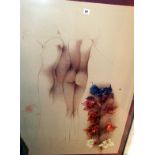 Large colour litho study of three naked women with flowers, 46/250, plate size 39.5" x 28.5", signed