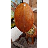 19th c. oval mahogany tilt-top occasional table