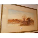 E. LEWIS watercolour painting of a rural scene