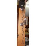 Pair of hand-forged contemporary "snake" wall sconces