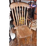 Victorian ash & elm splatback kitchen armchair