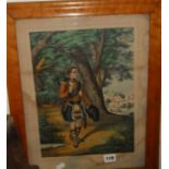 Pair of maple-framed colour prints from Scottish "Soldier's Life" series