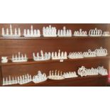 Twenty two various white china toast racks