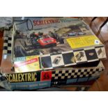 Boxed Scalextric sets, No 55 and the Extension Pack, plus Smoothflow transformer in box