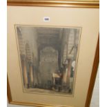 David ROBERTS R.A. (1796-1864) lithograph of Metwalys Mosque interior, plate size 19.5" x 14"