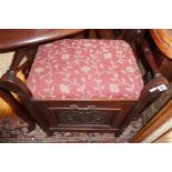 Victorian mahogany fall-front piano stool