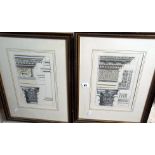 Pair of framed Architectural engravings