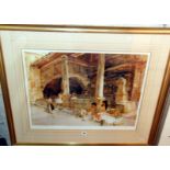 Large Russell Flint print, number 86/850, blind stamp, framed size 31" x 37"