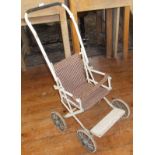 Vintage Cumfifolda folding metal doll's pushchair