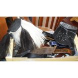 Vintage clothing:- assorted men's leather belts and two leather sporrans